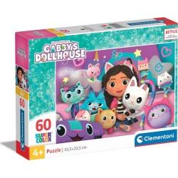 Clementoni παιδικό παζλ super color gabbys dollhouse 60 τμχ 1200-26202 8005125262021