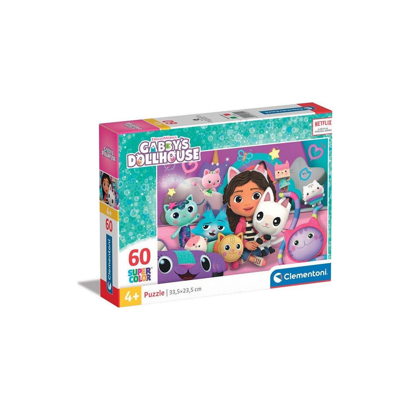 Clementoni Children's Puzzle Super Color Gabbys Dollhouse 60 pcs 1200 ...