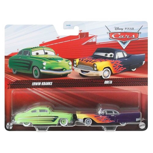Mattel Disney Cars Pixar Cars  And Pixar Cars 2-Pack Edwin Kranks & Greta DXV99 / HTX06 194735199372