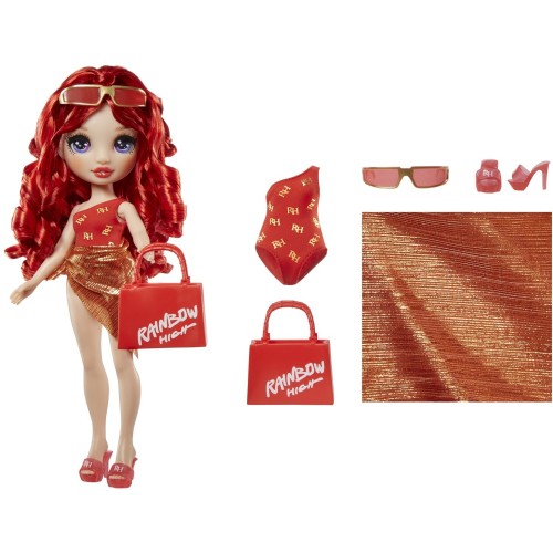 MGA Entertainment Rainbow high swim & style fashion doll- ruby (red) 507277-EUC 035051507277