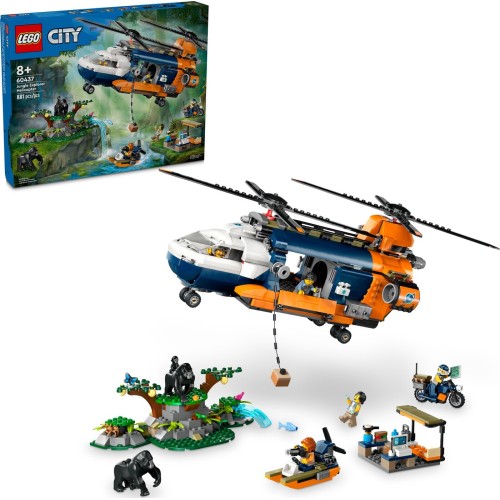 LEGO city ελικόπτερο εξερευνητή ζούγκλας στη βάση κατασκήνωσης 60437 5702017590820