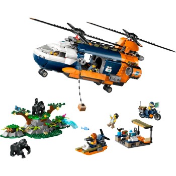 LEGO city ελικόπτερο εξερευνητή ζούγκλας στη βάση κατασκήνωσης 60437 5702017590820