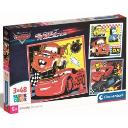 Clementoni Disney Cars Παζλ 3Χ48 Super Color Cars Glow Racers 1200-25309 8005125253098