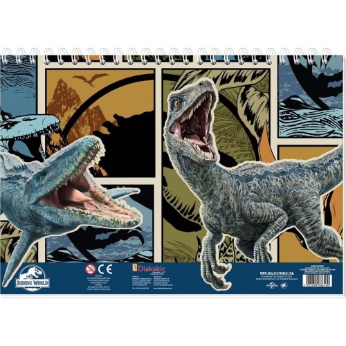 Diakakis imports Jurassic World Drawing pad Jurassic 23x33 40 Sheets Self-stencil- 2 Pages x 2 Fig. 000570990 5205698686153