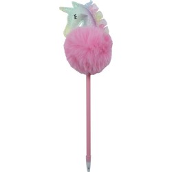 Diakakis imports 3-Color Pompom Pencil The Littlies Unicorn 000647031 5205698674419