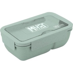 Diakakis imports Food Container Must 950Ml Pp Plastic With Fork And Spoon 20.8X13x7.6 Cm. Green 000585182 5205698688300