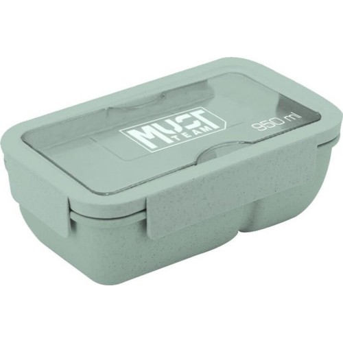 Diakakis imports Food Container Must 950Ml Pp Plastic With Fork And Spoon 20.8X13x7.6 Cm. Green 000585182 5205698688300