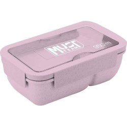 Diakakis imports Food Container Must 950Ml Pp Plastic With Fork And Spoon 20.8X13x7.6 Cm. Pink 000585182 5205698688317