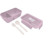 Diakakis imports Food Container Must 950Ml Pp Plastic With Fork And Spoon 20.8X13x7.6 Cm. Pink 000585182 5205698688317