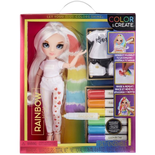 MGA Entertainment Rainbow High Color & Create Fashion Doll- Blue Eyes 594123EUC 035051594123
