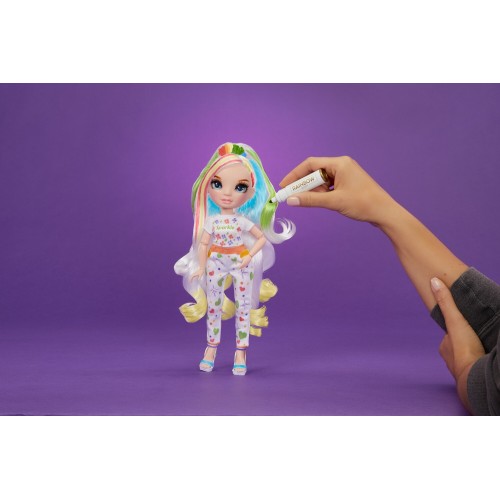 MGA Entertainment Rainbow High Color & Create Fashion Doll- Blue Eyes 594123EUC 035051594123