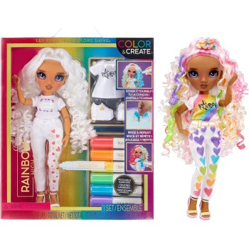 MGA Entertainment Rainbow High Color & Create Fashion Doll- Purple Eyes 594147EUC 035051594147