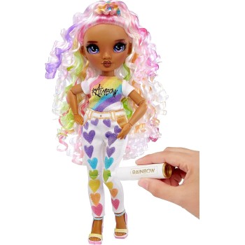 MGA Entertainment Rainbow High Color & Create Fashion Doll- Purple Eyes 594147EUC 035051594147