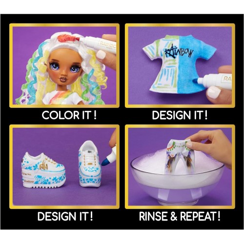 MGA Entertainment Rainbow High Color & Create Fashion Doll- Purple Eyes 594147EUC 035051594147