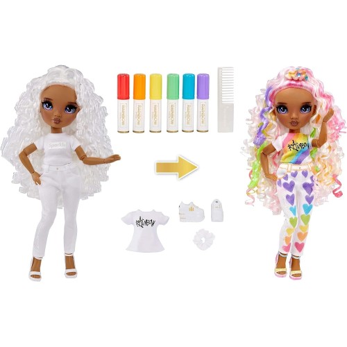 MGA Entertainment Rainbow High Color & Create Fashion Doll- Purple Eyes 594147EUC 035051594147