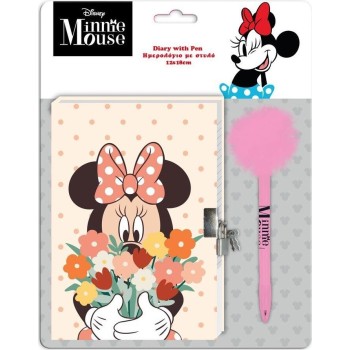 Diakakis imports Disney Minnie Mouse Must ημερολόγιο  minnie mouse με κλειδαριά και στυλό με pom pom 000564295 5205698661389