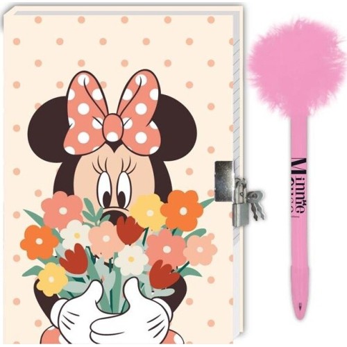 Diakakis imports Disney Minnie Mouse Must ημερολόγιο  minnie mouse με κλειδαριά και στυλό με pom pom 000564295 5205698661389