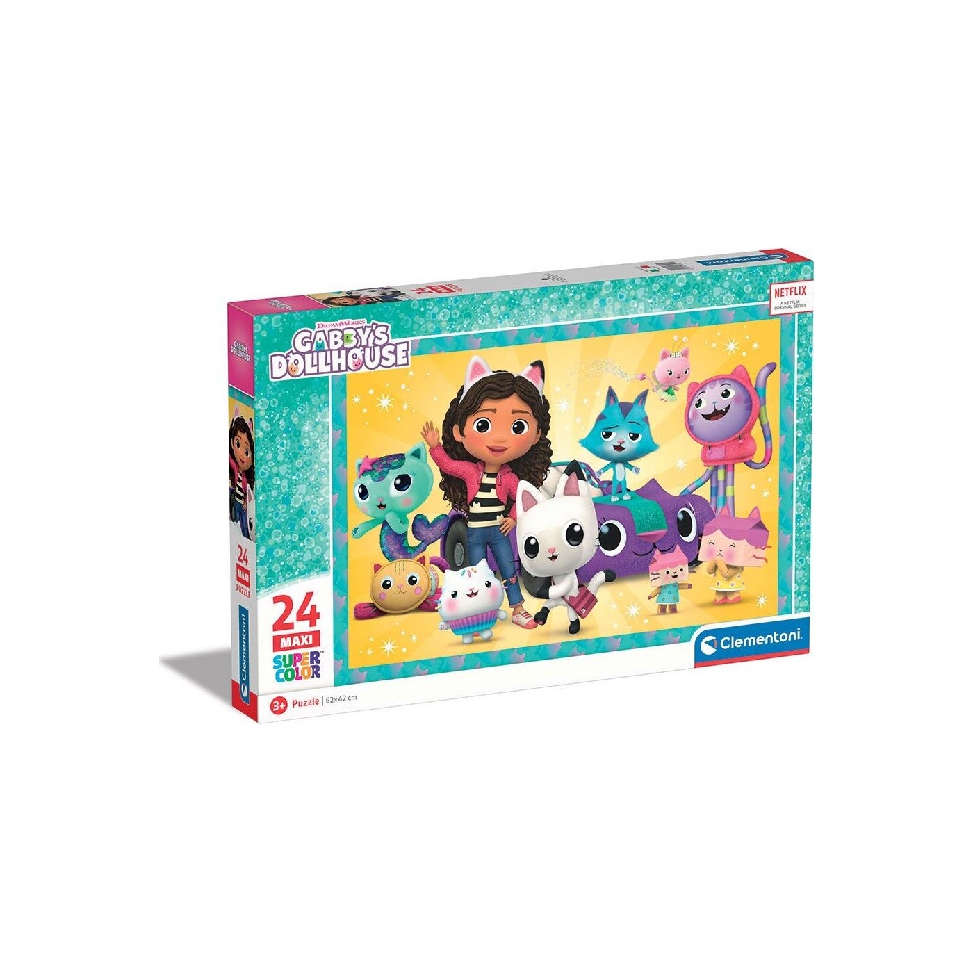 Clementoni Children's Puzzle Maxi Super Color Gabbys Dollhouse 24 pcs ...