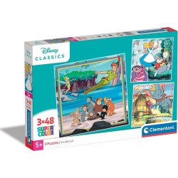 Clementoni παιδικό παζλ super color disney classics 3x48 τμχ 1200-25302 8005125253029