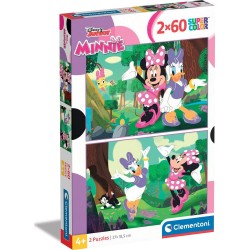 Clementoni Disney Minnie Mouse παιδικό παζλ super color disney minnie 2x60 τμχ 1200-24815 8005125248155