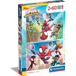 Clementoni Spiderman Children's Puzzle Super Color Marvel Spidey and his Unlikely Friends 2x60 pcs 1200-21625 8005125216253