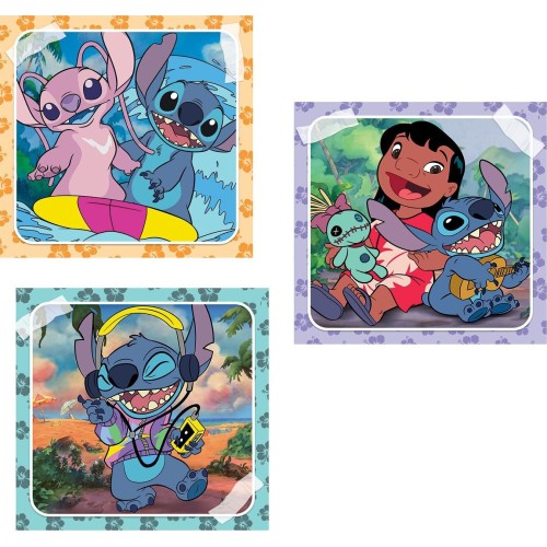 Clementoni παιδικό παζλ super color disney stitch 3x48 τμχ 1200-25321 8005125253210