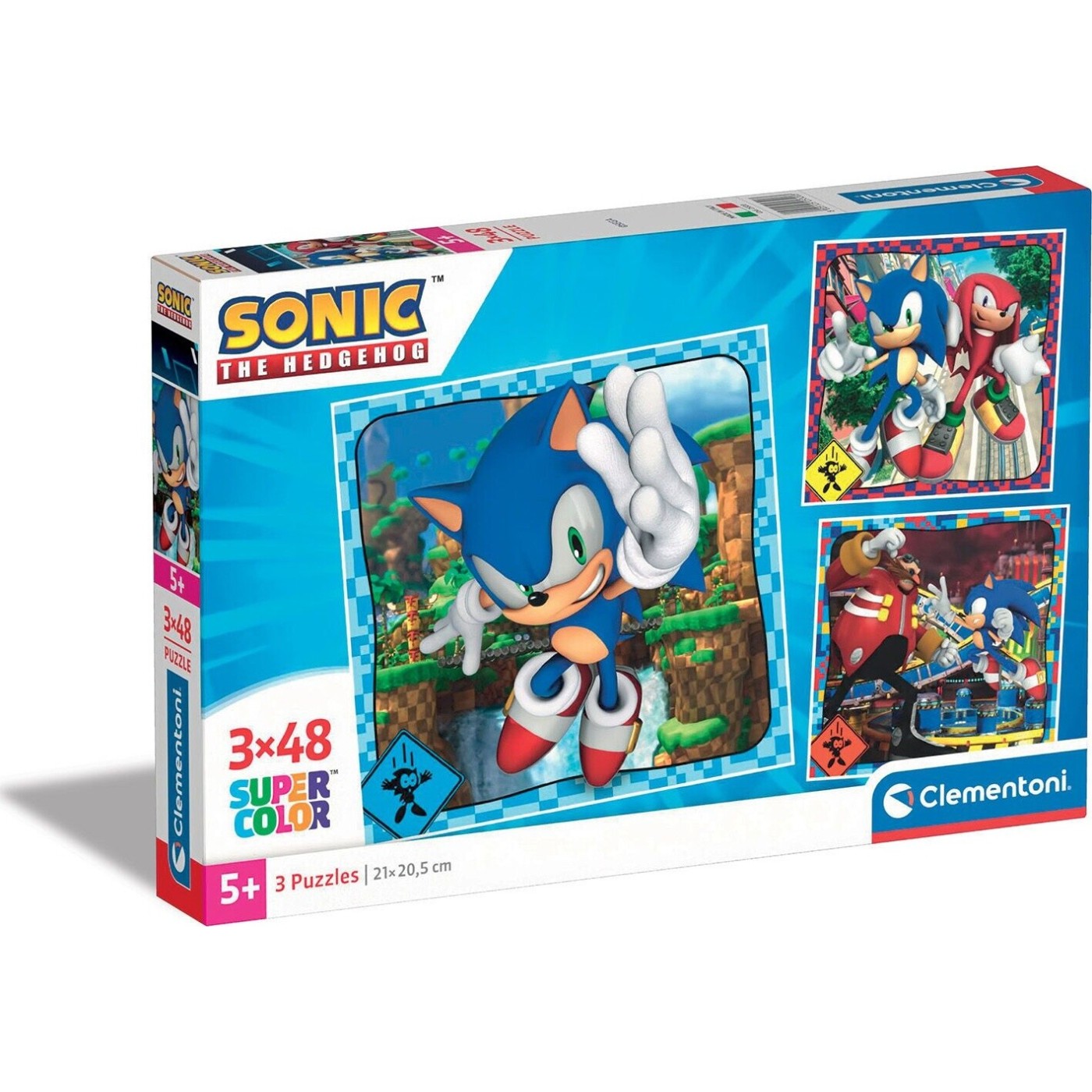 Clementoni Children's Puzzle Super Color Sonic the Hedgehog 3x48 pcs ...