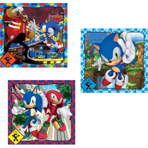 Clementoni Children's Puzzle Super Color Sonic the Hedgehog 3x48 pcs ...