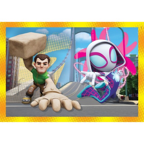 Clementoni Spiderman παιδικό παζλ 4 in 1 super color marvel spidey και οι απίθανοι φίλοι του 12-16-20-24 τμχ 1200-21528 80051252