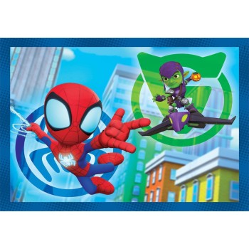 Clementoni Spiderman Children's Puzzle 4 in 1 Super Color Marvel Spidey and his Unlikely Friends 12-16-20-24 pcs 1200-21528 8005