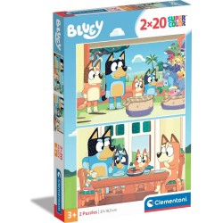 Clementoni παιδικό παζλ super color bluey 2x20 τμχ 1200-24807 8005125248070