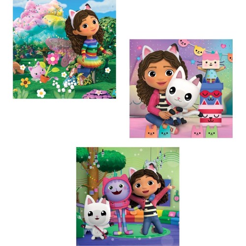 Clementoni Children's Puzzle Super Color Gabbys Dollhouse 3x48 pcs 1200 ...