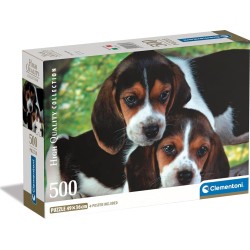 Clementoni Παζλ 500 H.Q. Σκυλάκια - Compact Box 1220-35536 8005125355365