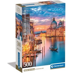 Clementoni 35542 jigsaw collection-lighting venice 500 pieces-poster included, puzzle  1220-35542 8005125355426
