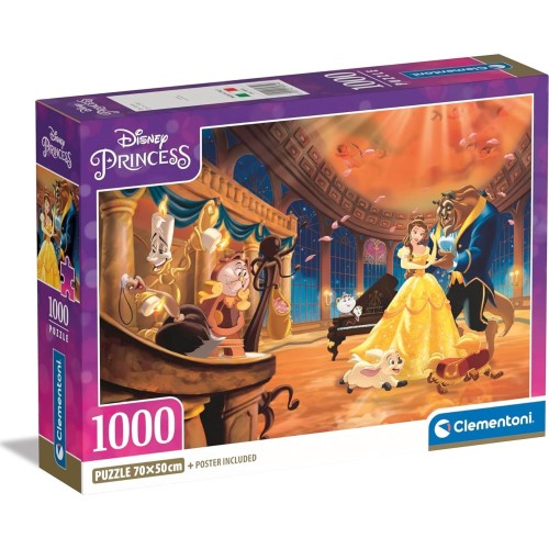 Clementoni 39854 disney princess jigsaw belle and the beast 1000 pieces-poster include 1260-39854 8005125398546