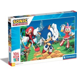 Clementoni παιδικό παζλ maxi super color sonic the hedgehog 104 τμχ 1210-25764 8005125257645