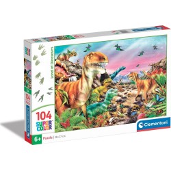 Clementoni παιδικό παζλ super color land of dinosaurs 104 τμχ 1210-25768 8005125257683