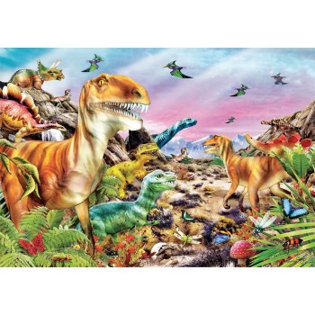 Clementoni παιδικό παζλ super color land of dinosaurs 104 τμχ 1210-25768 8005125257683
