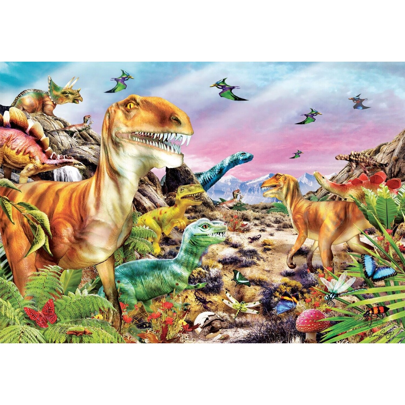 Clementoni Children's Puzzle Super Color Land of Dinosaurs 104 pcs 1210 ...