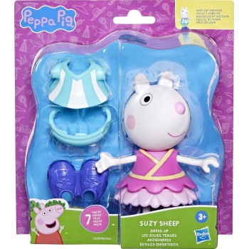 Hasbro Peppa Pig Suzy Sheep-up Figure With 6 Easy-on Fashion Accessories, 6-inch Doll, Preschool Toys for Girls and Boys 3 and U