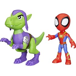 Hasbro Spiderman Marvel Spidey And His Amazing Friends Dino-Webs, Spidey And Goblin Raptor Action Figures Set, Super Hero Toys F