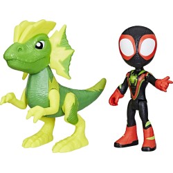 Hasbro Spiderman Marvel Spidey and His Amazing Friends Dino-webs, Miles spin Morales and s Electrosaurus Action Figures, Super H