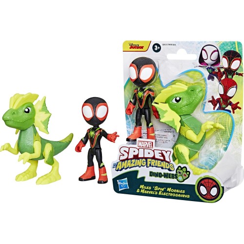 Hasbro Spiderman Marvel Spidey And His Amazing Friends Dino-Webs, Miles Spin Morales And S Electrosaurus F9478 / G0121 501099622