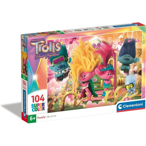 Clementoni Παιδικό Παζλ Super Color Trolls 3 104 Τμχ 1210-27268 8005125272686