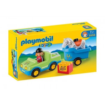 Playmobil Αυτοκίνητο Και Τρέιλερ Με Άλογο 6958 4008789069580