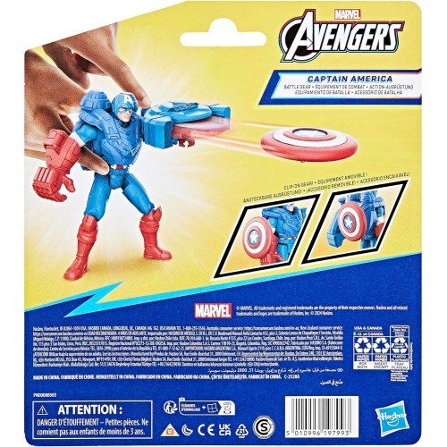Hasbro Marvel Avengers Epic Hero Series Battle Gear Action Figures Captain America 10 Cm F9327 / F9341 5010996197993