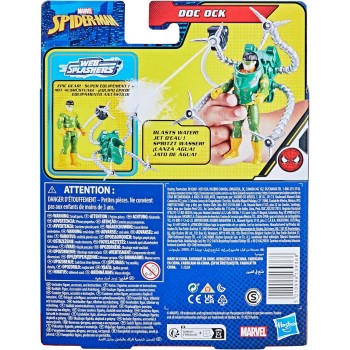 Hasbro Spiderman Marvel Spider-Man Aqua Web Warriors 4-Inch Doc Ock Action Figure With Refillable Water Gear Accessory F7847 / F