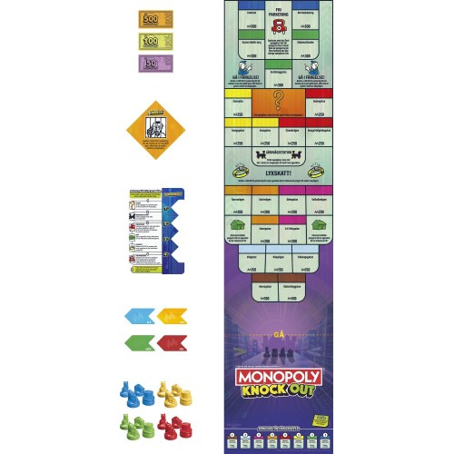 Hasbro Monopoly Knockout Οικογενειακό Επιτραπέζιο Παιχνίδι F8995 5010996218476