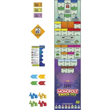 Hasbro Monopoly Knockout Οικογενειακό Επιτραπέζιο Παιχνίδι F8995 5010996218476