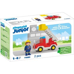 Playmobil Junior: Πυροσβέστης Με Κλιμακοφόρο Όχημα 71683 4008789716835